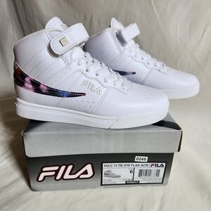 Fila Vulc 13 Tie Dye Flag Acid 6 White High-Top Sneakers with Tie-Dye Accent